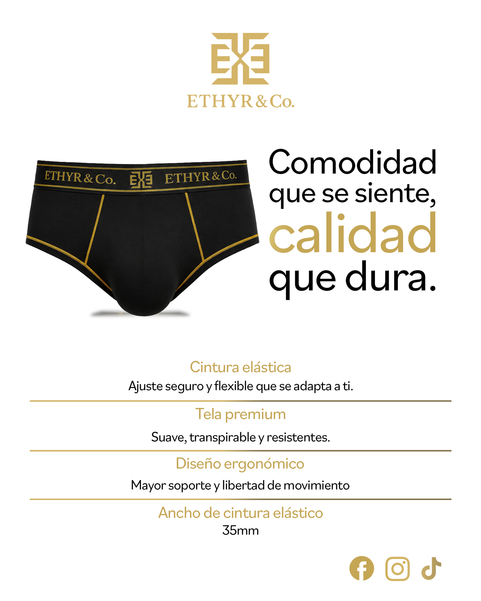 Brief Premium Hombre ETHYR & Co. Pack 3 piezas Multicolor - Image 4