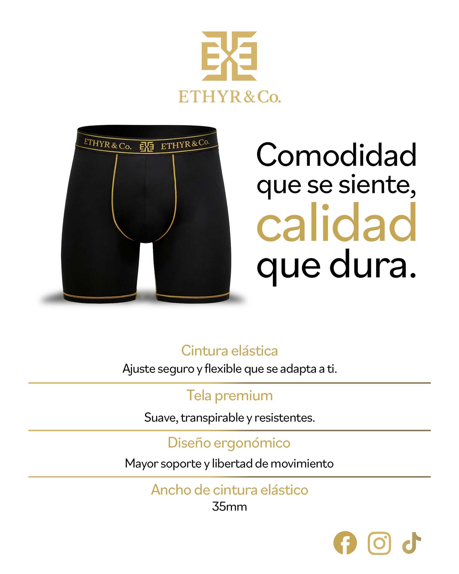 Boxer Largo Premium Hombre ETHYR & Co. Pack 3 piezas Multicolor - Image 4